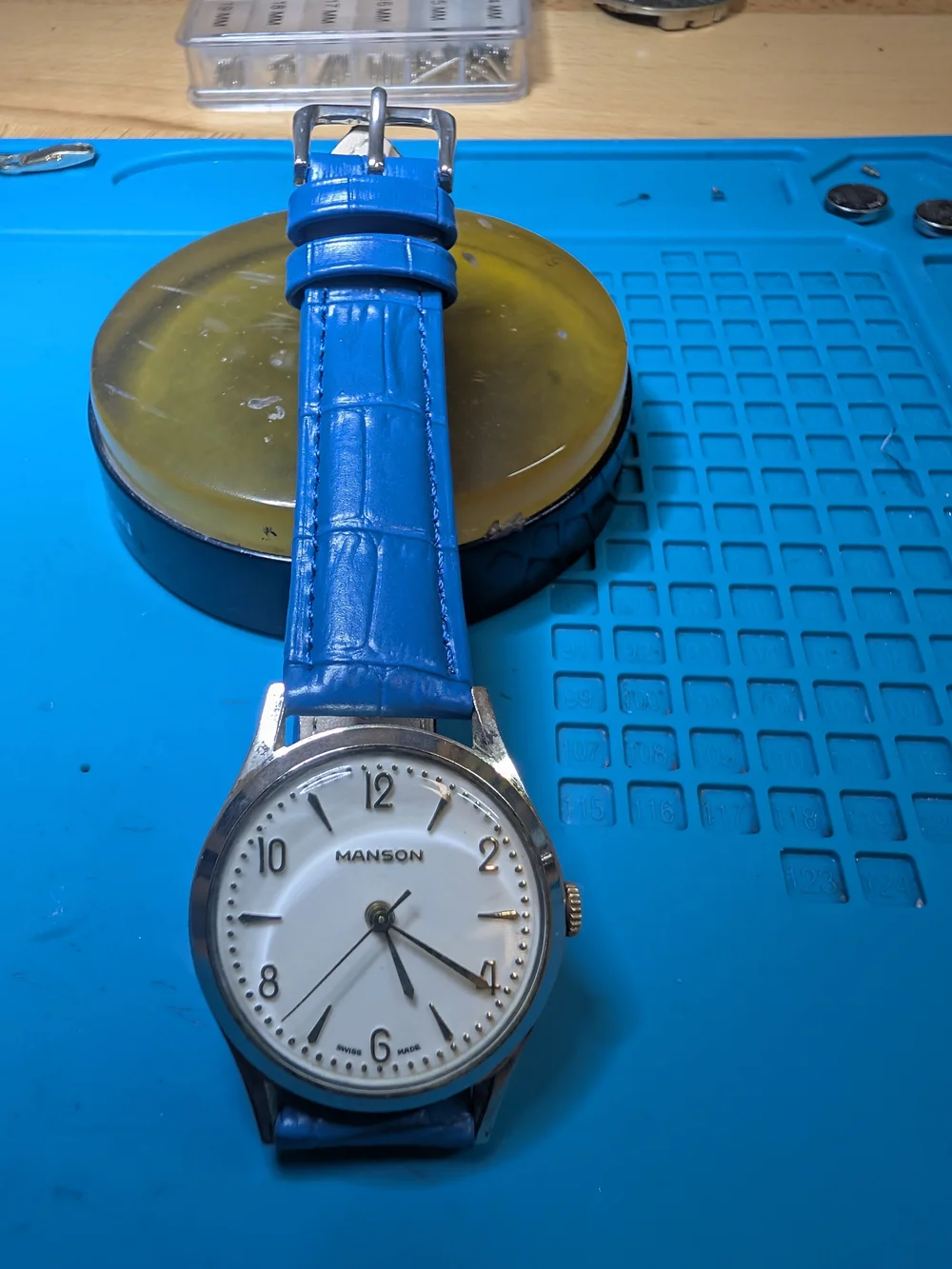 Mason Vintage Men's Watch with Blue Leather Strap